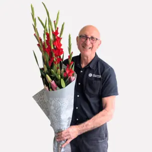 Red Gladioli and Lily Wrap for Home