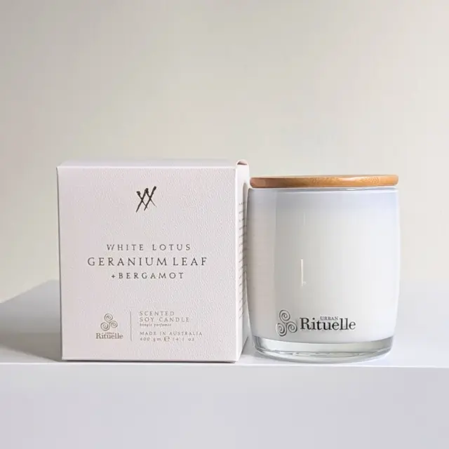 Urban Rituelle Candle White Lotus, Geranium & Bergamot