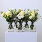 Set of White Flower Bottles