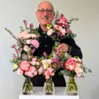 Set of Pastel Flower Bottles