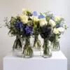 Set of Blue Touch Flower Bottles