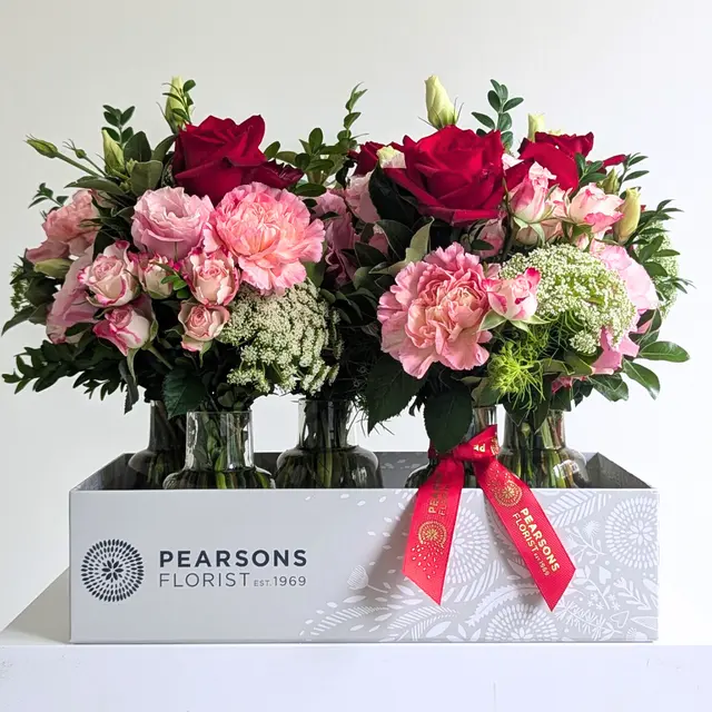 Set of Romantic Flower Bottles