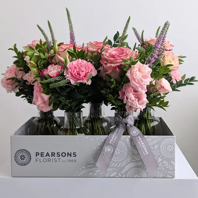 Set of Pastel Flower Bottles