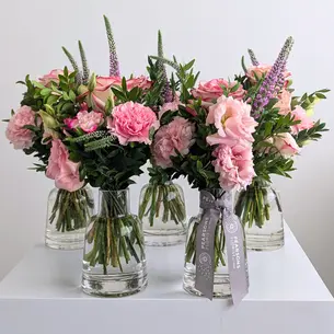 Set of Pastel Flower Bottles
