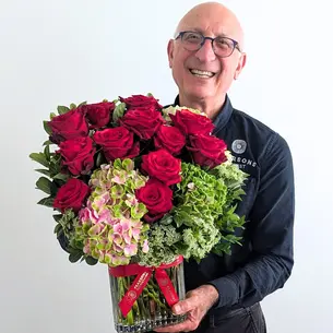 Hearts on Fire Rose Vase