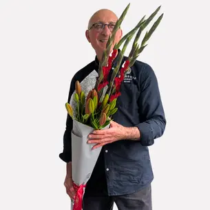 Red Gladioli and Lily Wrap for Home