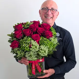 Hearts on Fire Rose Vase