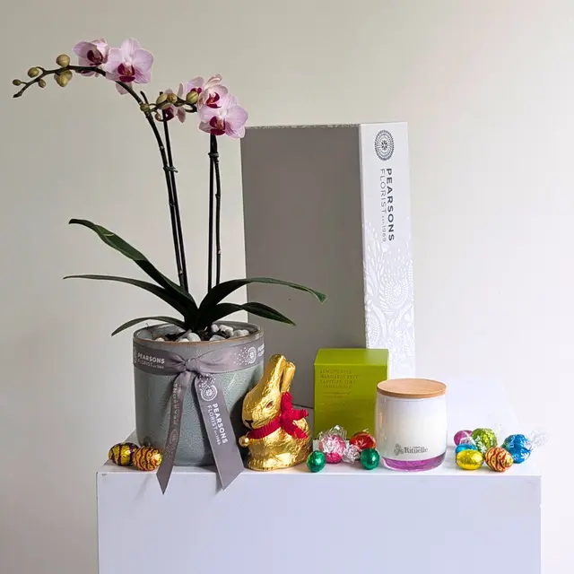Easter Orchid & Candle Hamper