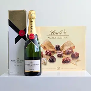 Moet Champagne and Prestige Chocolates Gift Bundle
