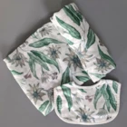 Flannel Flower Wrap & Bib Set