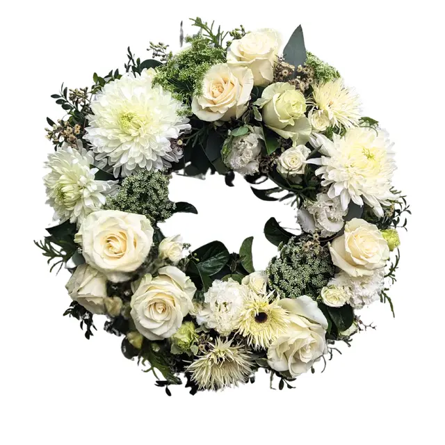 Wreath White & Green Small