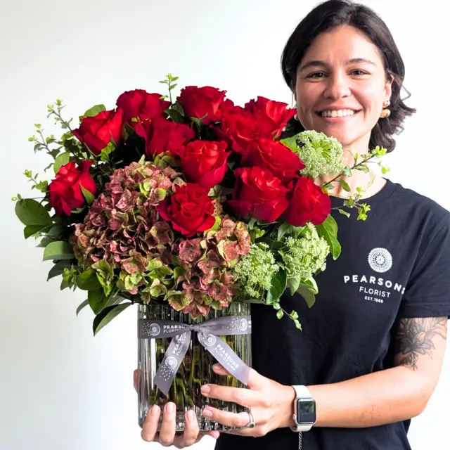 Hearts on Fire Rose Vase