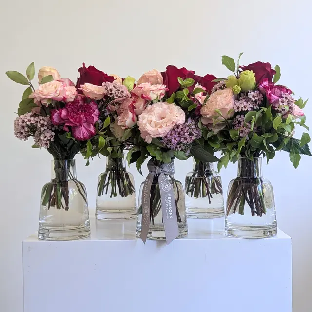 Set of Romantic Flower Bottles