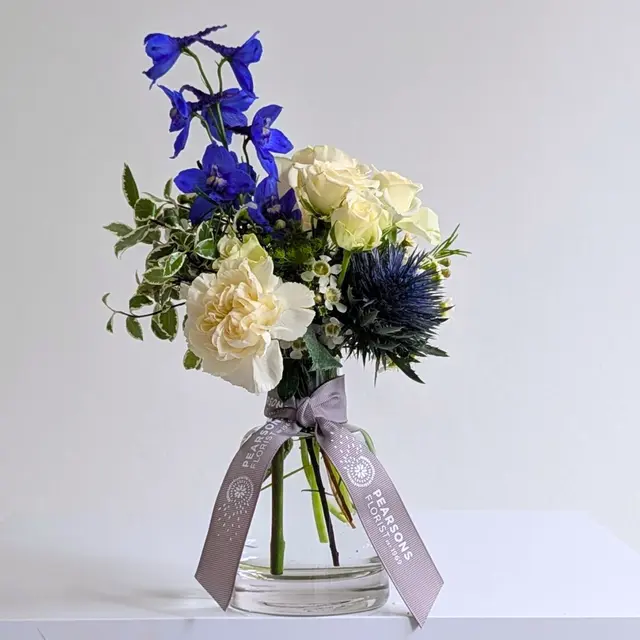 Set of Blue Touch Flower Bottles